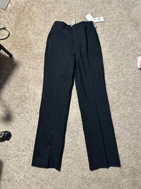 Good American Black Straight-Leg Dress Pants